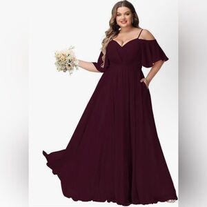 Burgundy size 24 plus floor length dress